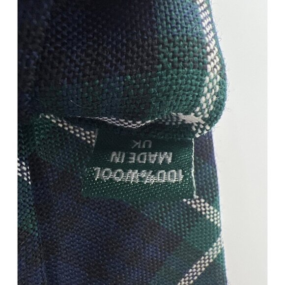 Highlander Collection by Lockcarbon Mens 100% Wool Necktie Plaid Blue Green - Picture 3 of 3